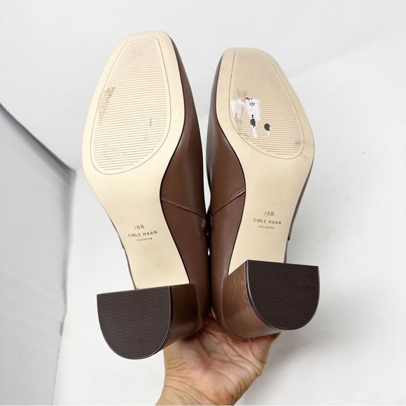 Cole Haan Maroon Leather Heeled Valley Square Chestnut Size 10 - Picture 6 of 9